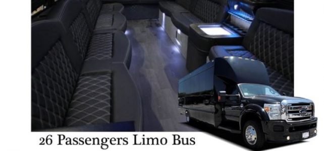 26 Passenger Limo Bus Executive Black